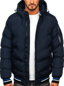 Men's Quilted Winter Jacket Navy Blue Bolf 6971