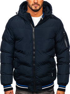 Men's Quilted Winter Jacket Navy Blue Bolf 6971