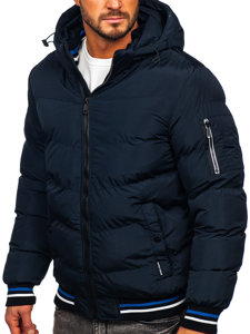 Men's Quilted Winter Jacket Navy Blue Bolf 6971