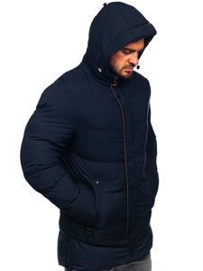 Men's Quilted Winter Jacket Navy Blue Bolf 7330