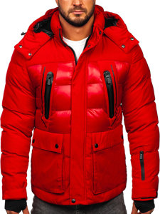 Men's Quilted Winter Jacket Red Bolf 99527