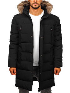 Men’s Quilted Winter Parka Jacket Black Bolf 25M9803