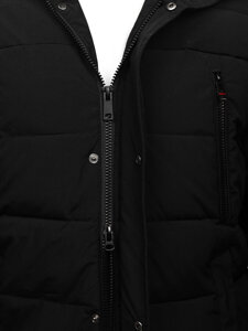 Men’s Quilted Winter Parka Jacket Black Bolf 25M9803