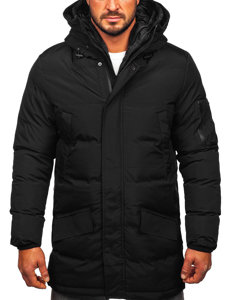 Men's Quilted Winter Parka Jacket Black Bolf 5M790