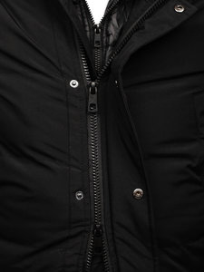 Men's Quilted Winter Parka Jacket Black Bolf 5M790