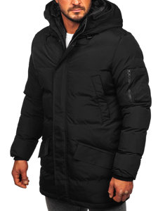 Men's Quilted Winter Parka Jacket Black Bolf 5M790