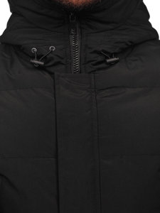 Men's Quilted Winter Parka Jacket Black Bolf 5M790