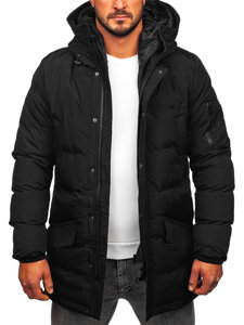 Men's Quilted Winter Parka Jacket Black Bolf 5M790