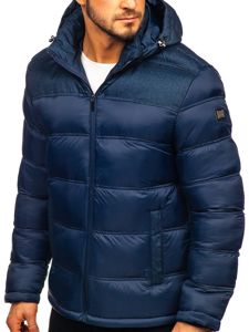 Men's Quilted Winter Sport Jacket Navy Blue Bolf AB72