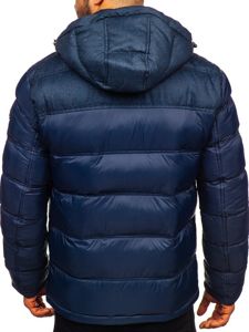 Men's Quilted Winter Sport Jacket Navy Blue Bolf AB72