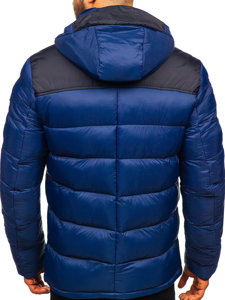 Men's Quilted Winter Sport Jacket Navy Blue Bolf AB98