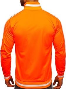 Men's Retro Style Zip Stand Up Sweatshirt Orange Bolf 2126