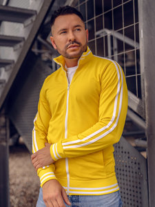 Men's Retro Style Zip Stand Up Sweatshirt Yellow Bolf 11113A