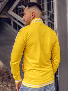 Men's Retro Style Zip Stand Up Sweatshirt Yellow Bolf 11113A