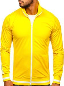 Men's Retro Style Zip Stand Up Sweatshirt Yellow Bolf 2126