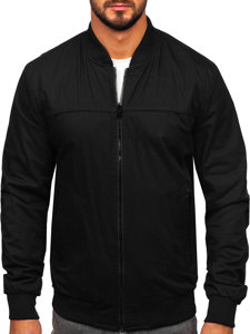 Men's Reversible Lightweight Bomber Jacket Black Bolf 84M3005