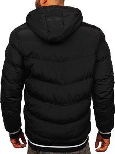 Men's Reversible Quilted Winter Jacket Black-Gold Bolf 7417