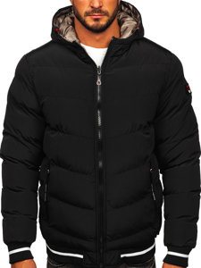 Men's Reversible Quilted Winter Jacket Black-Gold Bolf 7417