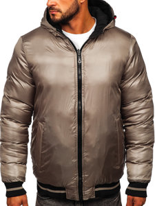 Men's Reversible Quilted Winter Jacket Black-Gold Bolf 7417