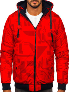 Men’s Reversible Winter Jacket Navy Blue-Red Bolf SM23-506