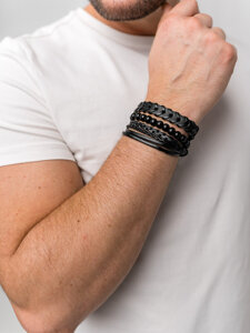 Men’s Set of Bracelets Black Bolf TT1133-3P 3 PACK