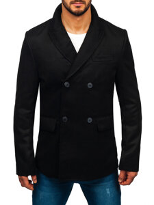 Men’s Short Double-breasted Winter Coat Black Bolf 79B3A1