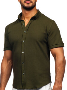 Men’s Short Sleeve Muslin Shirt Khaki Bolf 2013