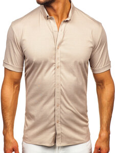 Men's Short Sleeve Shirt Beige Bolf 2005