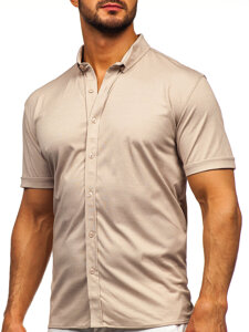 Men's Short Sleeve Shirt Beige Bolf 2005