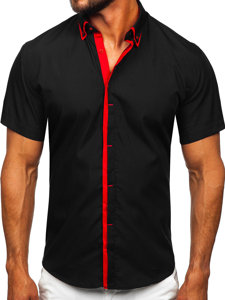 Men's Short Sleeve Shirt Black Bolf 19601