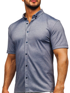 Men's Short Sleeve Shirt Blue Bolf 2005