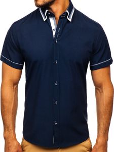 Men's Short Sleeve Shirt Navy Blue Bolf 3520