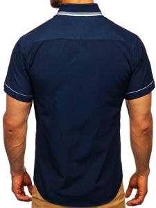 Men's Short Sleeve Shirt Navy Blue Bolf 3520