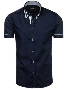 Men's Short Sleeve Shirt Navy Blue Bolf 3520