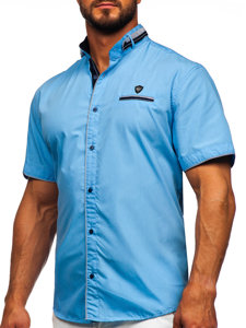 Men's Short Sleeve Shirt Sky Blue Bolf 19617