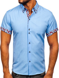 Men's Short Sleeve Shirt Sky Blue Bolf 6540