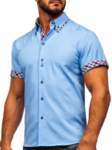 Men's Short Sleeve Shirt Sky Blue Bolf 6540