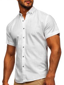 Men's Short Sleeve Shirt White Bolf 20501