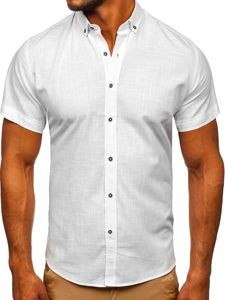 Men's Short Sleeve Shirt White Bolf 20501