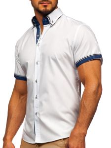 Men's Short Sleeve Shirt White Bolf 2911-1