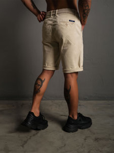 Men's Shorts with Belt Ecru Bolf 0010