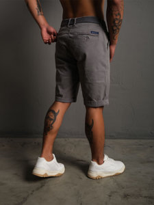 Men's Shorts with Belt Grey Bolf 0010