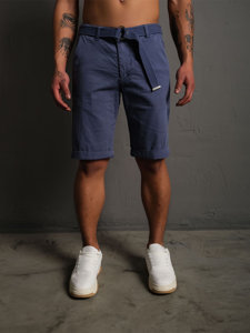 Men’s Shorts with belt Navy Blue Bolf 0010