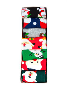 Men's Socks X-mas Theme Multicolour-1 Bolf M898-7P-1 7 PACK