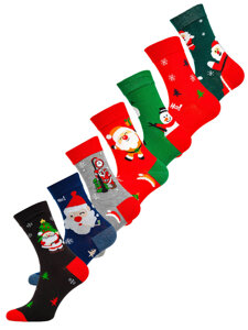 Men's Socks X-mas Theme Multicolour-1 Bolf M898-7P-1 7 PACK