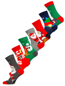 Men's Socks X-mas Theme Multicolour-2 Bolf M898-7P-1  7 PACK