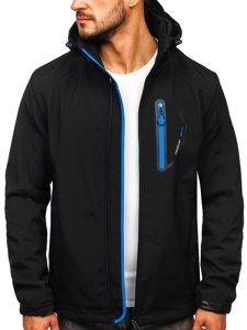 Men’s Softshell Jacket Black-Blue Bolf BK017