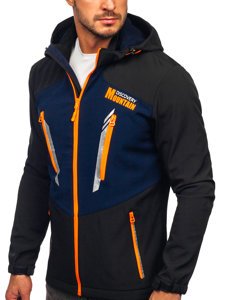 Men's Softshell Jacket Black-Navy Blue Bolf HH022