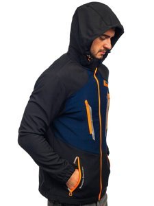 Men's Softshell Jacket Black-Navy Blue Bolf HH022