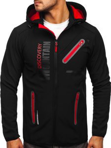 Men's Softshell Jacket Black-Red Bolf HH023